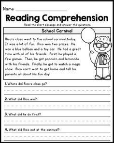 reading worksheet for grade 1 students to practice reading and writing in the classroom