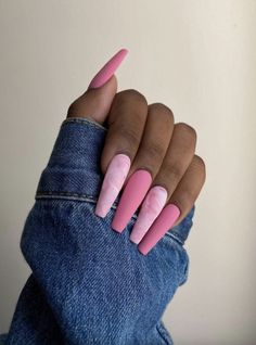 Matte Pink Nails, Handmade Nails, Nails Valentines, Gel Acrylic Nails, Nails Press, Cute Summer Nails, Dinner Easy