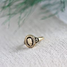 Oval Graduation Ring-tiny College Ring-class Rings-school - Etsy Class Rings For Girls, Rings Graduation, Senior Rings, Class Rings College, College Ring, Class Rings High School, Graduation Ring, School Rings, College Rings