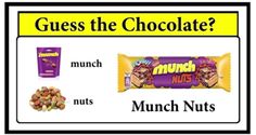 an advertisement with nuts, munch nuts and chocolate