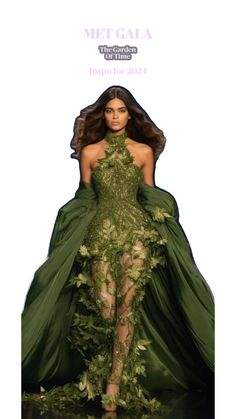 Met Gala #MetGala Gown Bodice Designs, Enchanted Theme Outfit, Enchanted Garden Outfit, Earth Element Outfit, Nature Dress Forests, Utopia Outfit, Mother Nature Outfit, Enchanted Gown, Garden Fashion