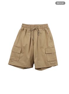 Product Detail Elevate your street style with our Men's Cargo Pocket Shorts! Perfect for back to school, these beige shorts feature cargo pockets, string detail, and a wide fit. Stay on-trend with solid print and banded cuffs. Style : Street Occasion : Back to school Type : Men Detail : Cargo, Pockets, String, Banded Print : Solid Material : Cotton Length : Short Fit : Wide fit Cotton100 Color : Black Made in Korea Model Size Model is wearing size M and the color Beige. Height : 6'0" | 184cm / T Beige Cargo Shorts, Short Cargo, Festival Trends, Beige Shorts, Pocket Shorts, Beige Top, Mens Cargo, Prom Outfits, Boatneck Sweater