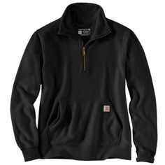 Pull on this Carhartt Women's Relaxed Fit Midweight Half-Zip Sweatshirt to cover up while you run errands or tackle chores. Midweight cotton-blend fabric and a cozy mock turtle neck make it ideal for cool days. A front pouch provides a place to warm hands and has a hidden pocket for your phone. 10.5 oz., 55% cotton/45% polyester sweatshirt Relaxed fit Quarter-zip front with mock turtleneck Rib-knit cuffs and waist help keep out the cold Front pouch pocket with hidden media pocket Country of Orig Women’s Carhartt, Half Zip Sweatshirt Outfit, Carhartt Women's Outfit, Mexican Girl Outfit, 2025 Outfits, Signature Logo Design, Mock Turtle Neck, Western Wear Outfits, Carhartt Womens