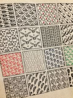 a close up of many different designs on a piece of paper