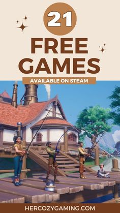 the book cover for 21 free games available on steam