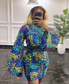 Current Ankara Styles: 50 Mindblowing Ideas to Show Your Tailor Top And Skirt Ankara Styles, Casual Ankara Outfits For Women, Ankara Short Skirt And Top, Skirt And Top Ankara Styles, 2 Yards Ankara Dress Styles, Modern Ankara Dress Styles, Ankara Crop Top Styles, Ankara Crop Top And Skirt, Ankara Top And Skirt