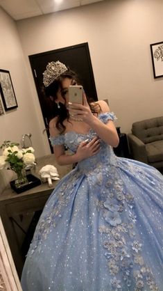 Outfits Background, Blue Quince Dress, Light Blue Quince, 15 Quinceanera, Blue Quinceanera