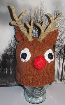 Christmas is coming so now is the time to make this magnificent Rudolph Reindeer Christmas beanie hat.The pattern provides full instructions to make this hat in 4 sizes, XS,S,M & L so it can be made for anyone from babies to adults. \r\nYou can use any dk of Mad Hat, Beanie Hat Pattern, Rudolph Reindeer, Christmas Beanie, Baby Reindeer, Hat Knitting Pattern, Chunky Knitting Patterns, Chunky Knitting, Baby Knitting Patterns Free