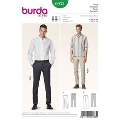 Hipster Trousers, Trouser Pants Pattern, Kemeja Lelaki, Burda Patterns, Casual Chinos