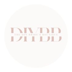 the diy bride's boutique logo is shown in pink on a white background