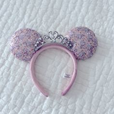 Disney Parks Minnie Sequin Princess Ears Headband Like New Condition Princess Minnie Ears, Princess Disney Ears, Cute Disney Ears, Birthday Mickey Ears, Disney Headband, Barbie Rosa, Disney Trip Outfits, Disney Outfits Women, Diy Disney Ears