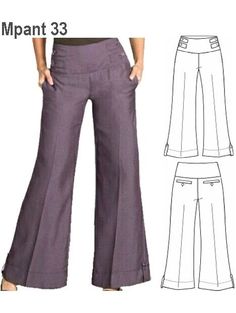 PANTALON PIERNA ANCHA MUJER 0933 Free Plus Size Pants Pattern, Sewing Patterns Trousers Women, Plus Size Patterns For Women Free Wide Leg, Plus Size Patterns For Women Free Pants, Pant Patterns For Women Free Sewing, Straight Leg Pants Pattern Sewing, Pallazo Pant Pattern, Wide Leg Pant Pattern Free, Sewing Pants