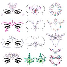 Crystal Tears, Jewel Stickers, Face Crystals