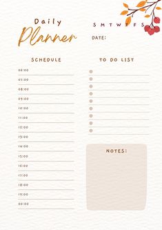 a daily planner with autumn leaves on it