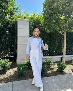 Hejab Girl's Outfit, Summer Outfit Hijab, Modest Photoshoot, Summer Hijabi, Linen Pants Outfit Summer, Hijabista Fashion, Linen Pants Outfit