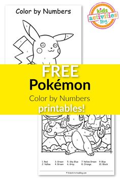 the pokemon coloring book with free printables for kids to color and learn how to draw