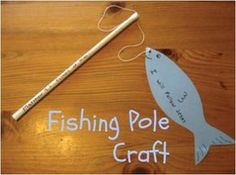 a fishing pole craft with a fish on it and the words fishing pole craft next to it