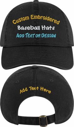 PRICES MAY VARY. Customize hat with text or design on front & back Made in USA from 100% cotton Variety of colors & styles - baseball, trucker, flexfit, vintage Perfect for companies, schools, events, & more Embroidered hats. Embroidered Hats Baseball Caps, Customized Hats, Embroidered Beanies, Custom Embroidered Hats, Monogram Hats, Vintage Bucket, Hats Baseball Caps, Add Design, Baseball Design