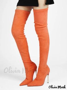 Olivia Mark - Elegant Womens Suede Thigh High Heel Boots Thigh High Heel Boots, Thigh High Boots Heels, Heel Boots, High Heel Boots, Thigh High, Olivia Mark, Thigh Highs, Over Knee Boot, High Heel