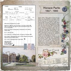 an old photo with flowers on it and the words, horse parks 1876 - 1933