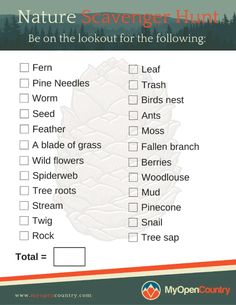 the nature scavenger hunt is an easy way to help kids learn how to use it