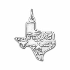 Welcome to the Lone Star State! Oxidized sterling silver Texas state charm is approximately 20mm x 22.5mm. The purchase of this listing includes one (1) Texas state charm. If you would like additional Texas state charms, please select the quantity you need using the drop down menu to the right of this description during the checkout process. If you would like to continue shopping for more jewelry supplies, assorted bronze charms, and gold pendants you may return to the PoppiesBeadsnMore shop hom Texas Jewelry, Lone Star State, Silver Bar, Texas State, Lone Star, Bracelets And Charms, Silver Stars, Sterling Silver Charm, Artisan Jewelry