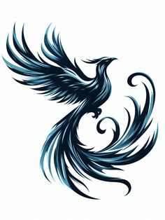 a black bird with blue feathers flying through the air