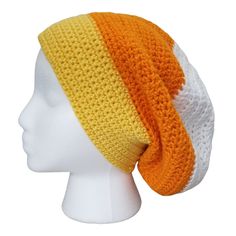 Yellow Yarn Hat One Size, Yellow Brimmed Crochet Hat One Size, Yellow One Size Brimmed Crochet Hat, Yellow One-size Brimmed Crochet Hat, Yellow One-size Crochet Cap, Orange Crochet Hat, One Size Fits Most, Crochet Orange Hat, One Size Fits Most, Handmade Orange Beanie Hat, Orange Crochet Hat One Size Fits Most