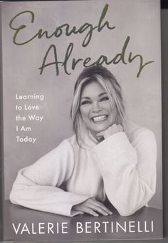 the book cover for enough enough already, featuring a smiling woman with her hands on her head