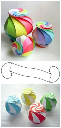 an image of different colored paper balls