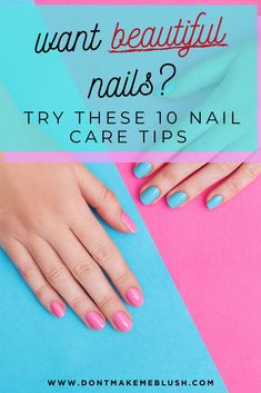 Get beautiful nails with these easy nail care tips. #naturalnails #tips #nailcaretips #beautytips Natural Nail Care, Natural Nail Designs, Nails Tips, Nail Care Routine, Skincare Blog, Natural Skin Care Routine, Diy Skincare, Nail Health