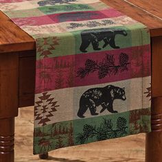 Wildlife Mix 36 Table Runner Log Cottage Table Runner, Red Farmhouse, Saltbox Houses, Park Design, Park Designs, Watercolor Pumpkins, Southwestern Decorating, New England Style, Fabric Pumpkins