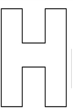 the letter h is shown in black and white, with an outline for it to be used