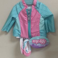 For Ages 5 And Up. Blue And Pink Swim Outfit My Life Doll Stuff, My Life As Doll, My Life Doll Clothes, My Life Doll, My Life Doll Accessories, Grandma House, Swim Outfit, American Girl Doll Accessories, Wishlist 2024