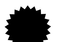 a black and white silhouette of a starburst