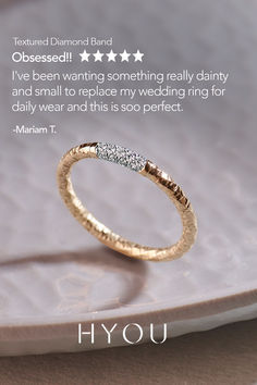 a gold ring with diamonds on it and the words, i've been wanting something really