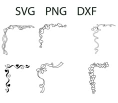 the letter dxf is made up of different shapes and sizes, including vines