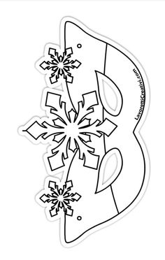 the letter b with snowflakes on it is outlined in black and white paper