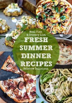 fresh summer dinner recipes with text overlay