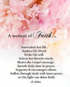 a woman of faith poem with pink flowers