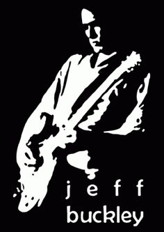 the logo for jeff burkley's band, featuring a man with a guitar