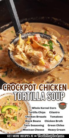 a poster advertising a chicken tortilla soup