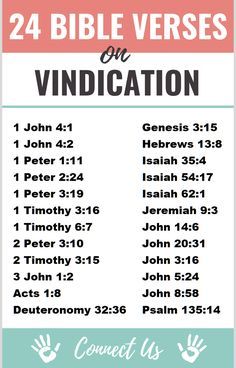 a poster with the words 24 bible verses on vindication in pink, blue and