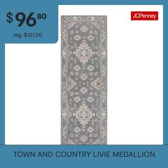 an advertisement for the town and country live medallion rug