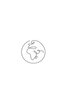 a drawing of the earth in a circle with an apple on it's side