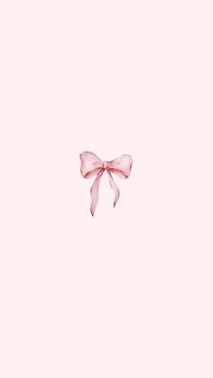 a pink bow is hanging from the side of a light pink wall in front of a white background