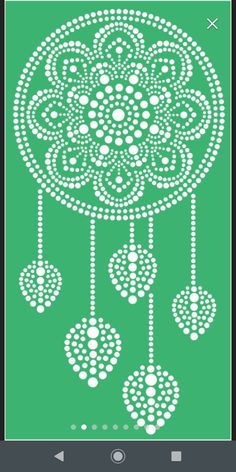 an image of a green background with white dots and circles on the top of it