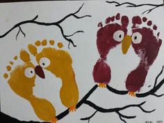 two handprints are shown on a piece of paper that has been made to look like birds