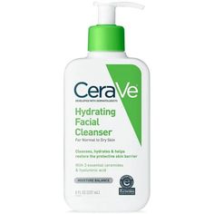 package type name : Bottle item weight : 8 age range description : Adult item package quantity : 1 scent : Fragrance Free brand : CeraVe is expiration dated product : True item display weight : 8 import designation : Made in the USA item form : Cream package level : unit recommended uses for product : Face size : 8 Fl Oz (Pack of 1) part number : VA70347 style : Hydrating Cleansers target gender : unisex manufacturer : CeraVe ingredients : Aqua / Water / Eau, Glycerin, Cetearyl Alcohol, Peg-40 S Cerave Hydrating Facial Cleanser, Hydrating Facial Cleanser, Hydrating Face Wash, Gentle Face Wash, Daily Face Wash, Oily Skin Care Routine, Hydrating Facial, Hydrating Cleanser, Facial Cleansers