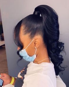 Human Hair Ponytail Extensions, Wrap Around Ponytail, High Ponytail Hairstyles, Weave Ponytail, Black Ponytail Hairstyles, Birthday Hair, Peinados Fáciles Para Cabello Corto